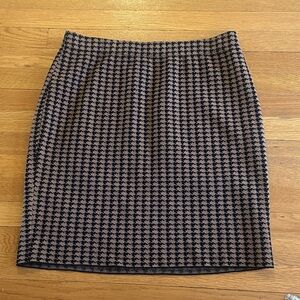 Charter Club Houndstooth Cotton Pencil Skirt in Black and Brown Size Large